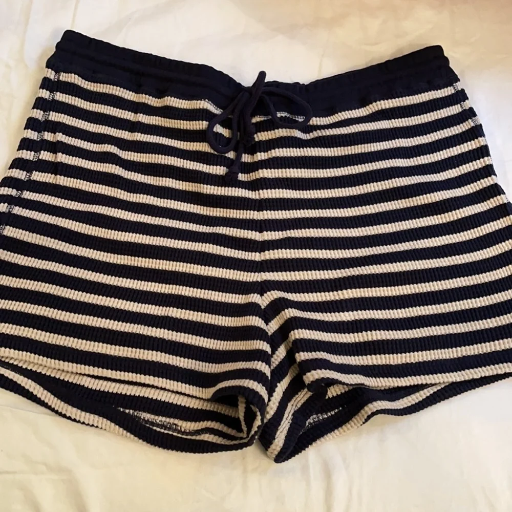 J.Crew Waffle drawstring short in stripe AY073